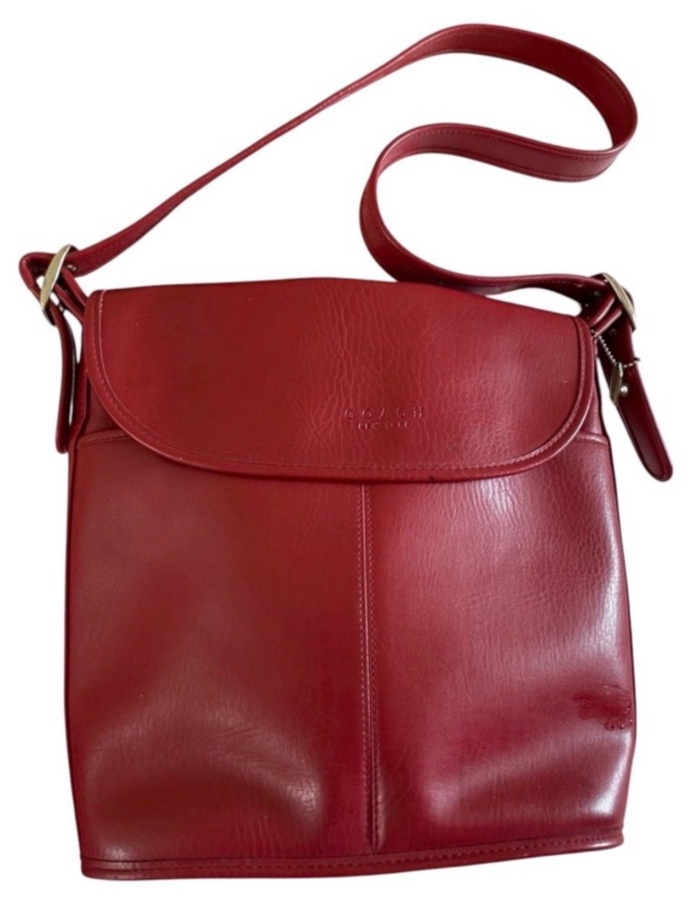 Coach Red Leather Crossbody Satchel